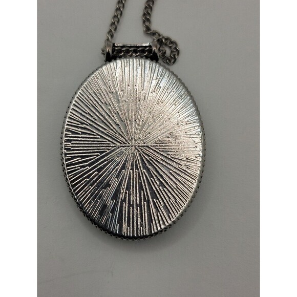 Faux Turqoise Large Oval Pendant Necklace - Picture 3 of 3